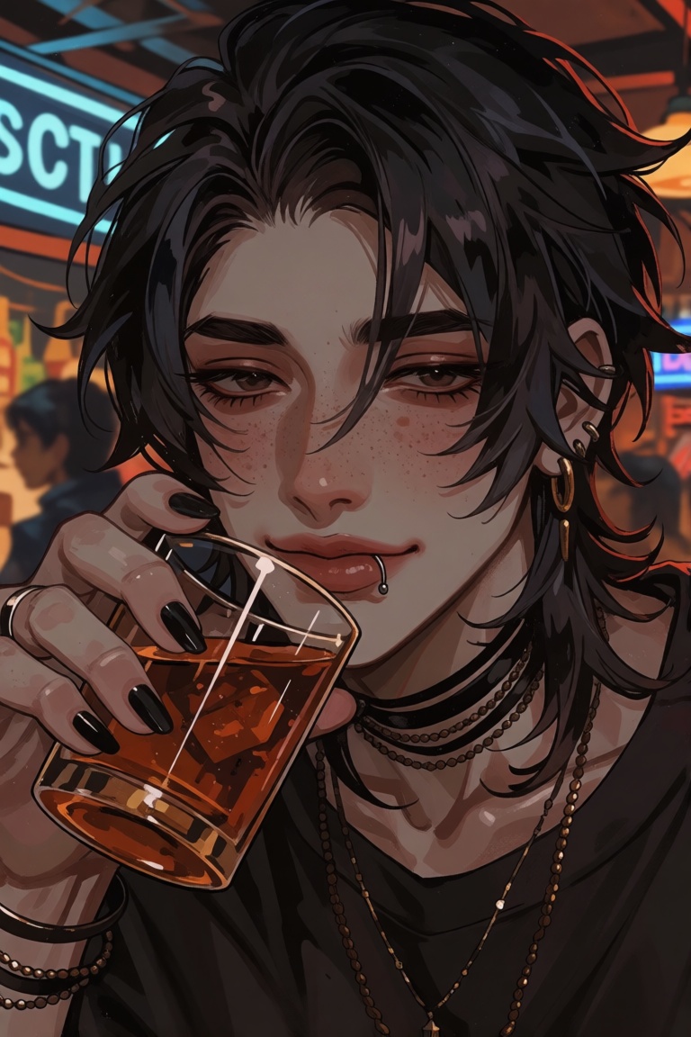emo hairstyle,  ,  medium hair on Tensor.Art