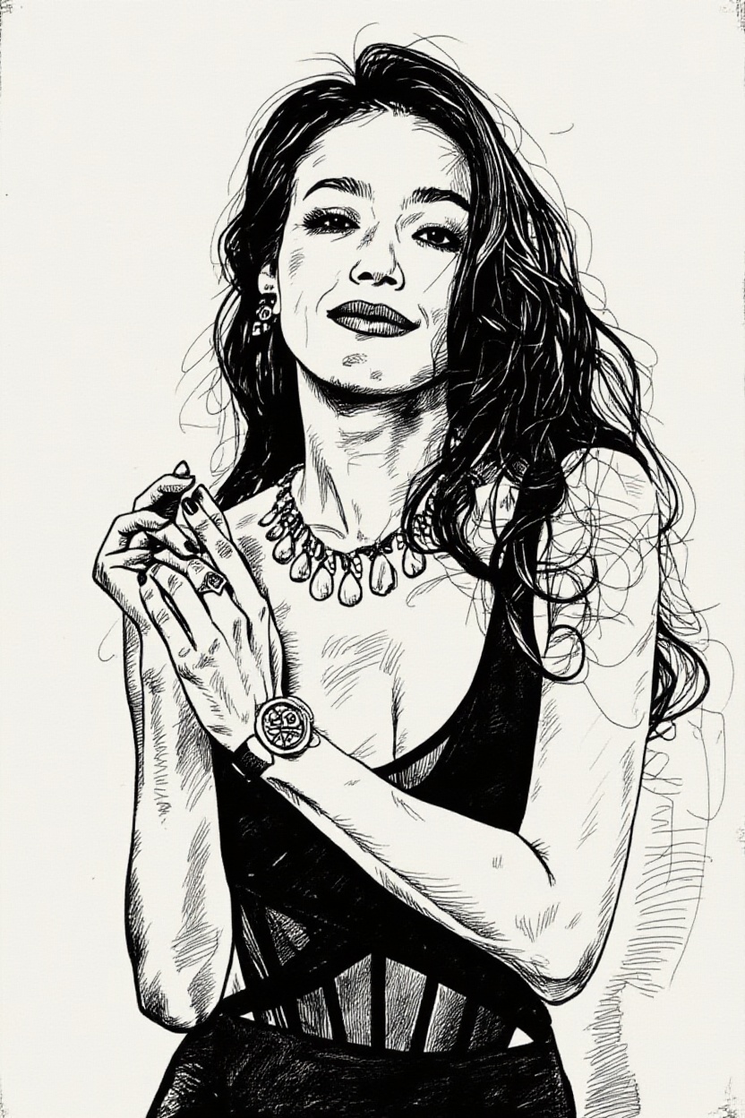 SK,  Photo to Pen Sketch by 麝孔 on Tensor.Art