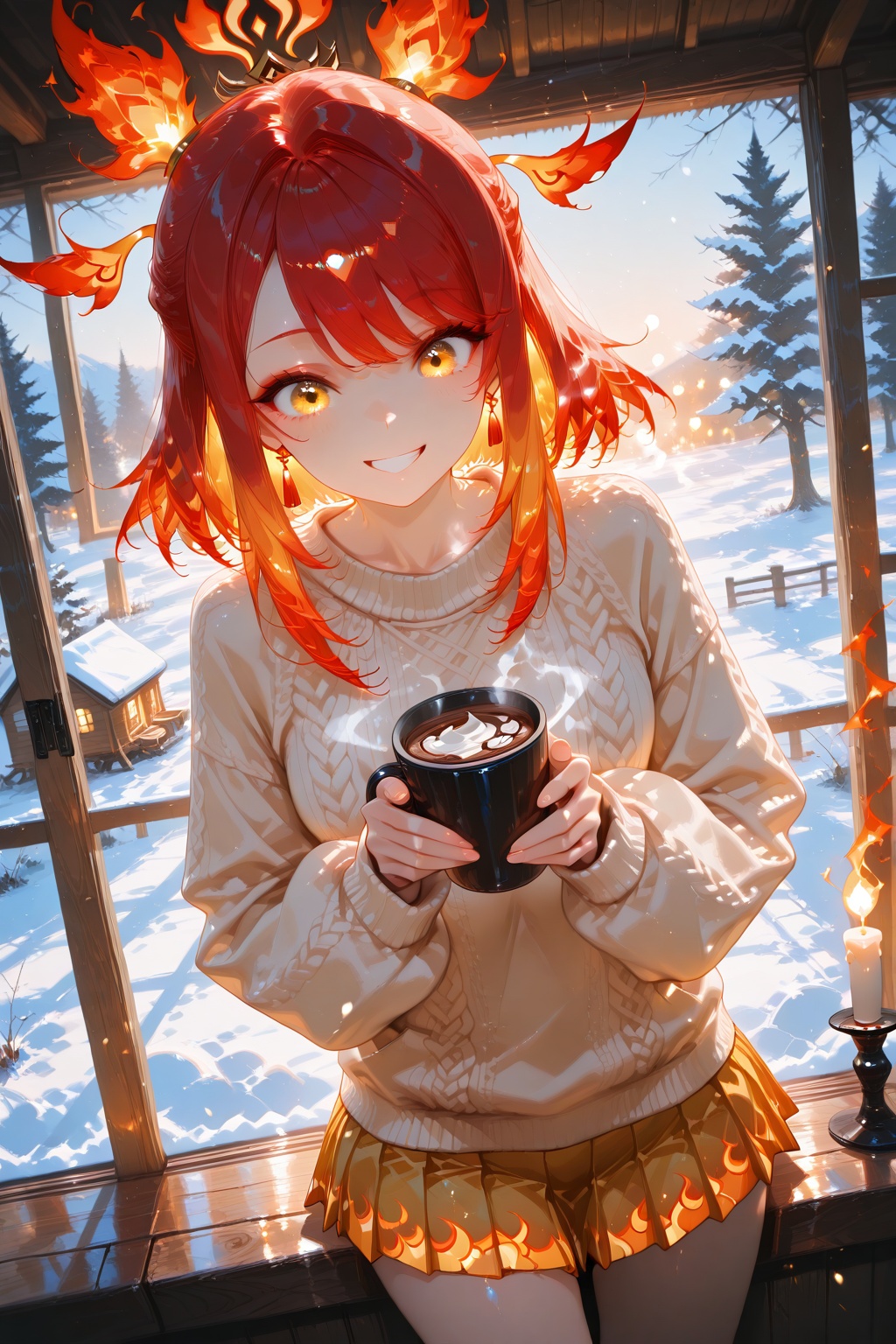 concept art,  splash art,  cute phoenix girl on Tensor.Art