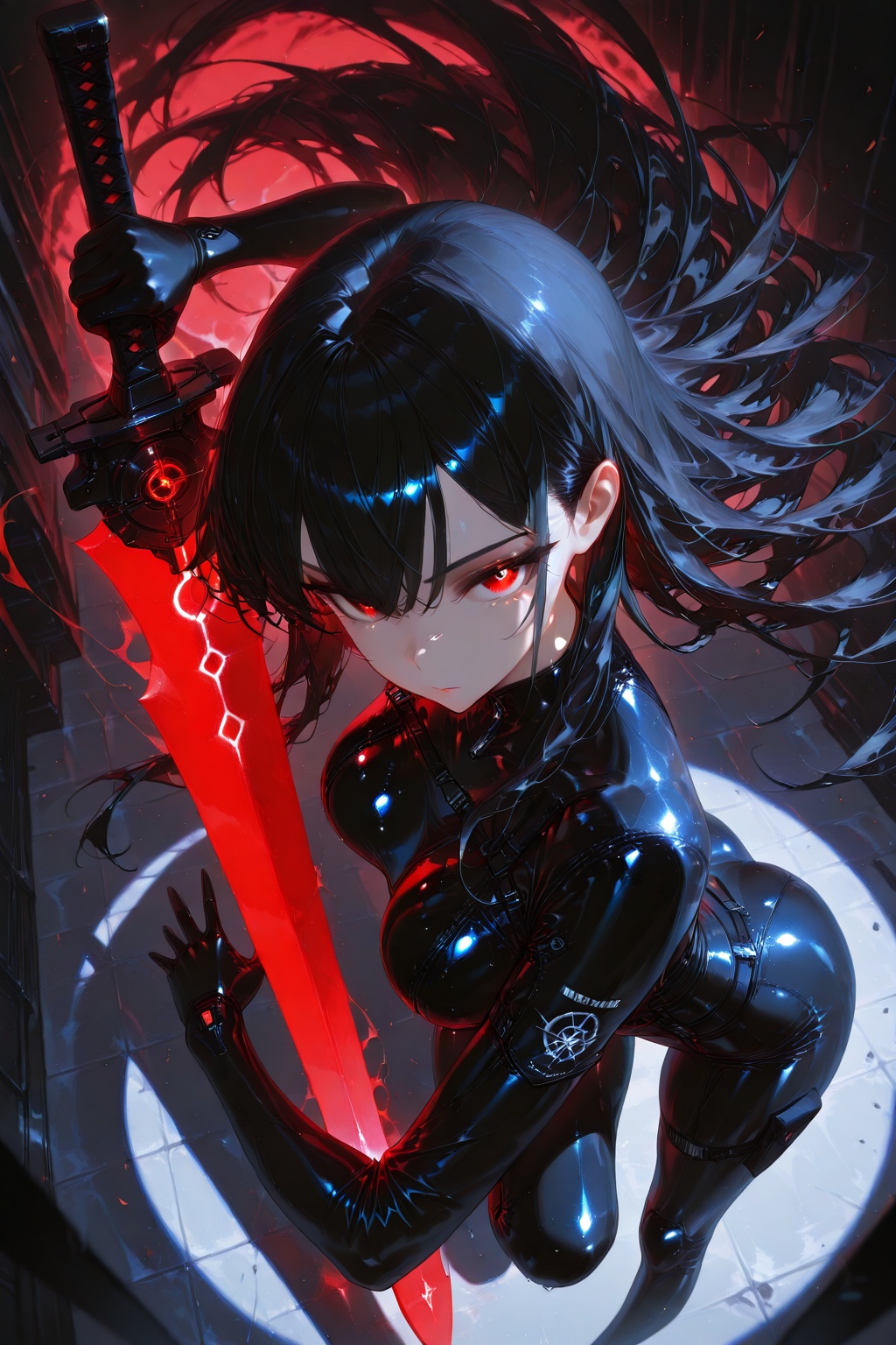 1girl,  long hair,  black hair on Tensor.Art