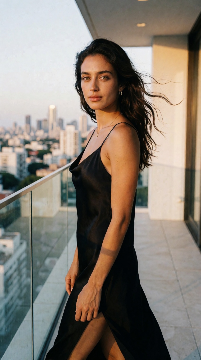 A naturally beautiful Brazilian woman with warm olive skin,  expressive hazel-green eyes,  soft full lips on Tensor.Art