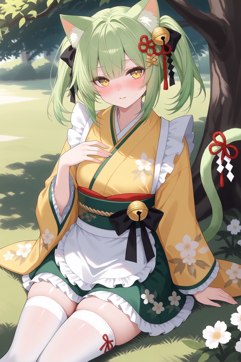 1girl,  solo,  green hair by Devilworld on Tensor.Art