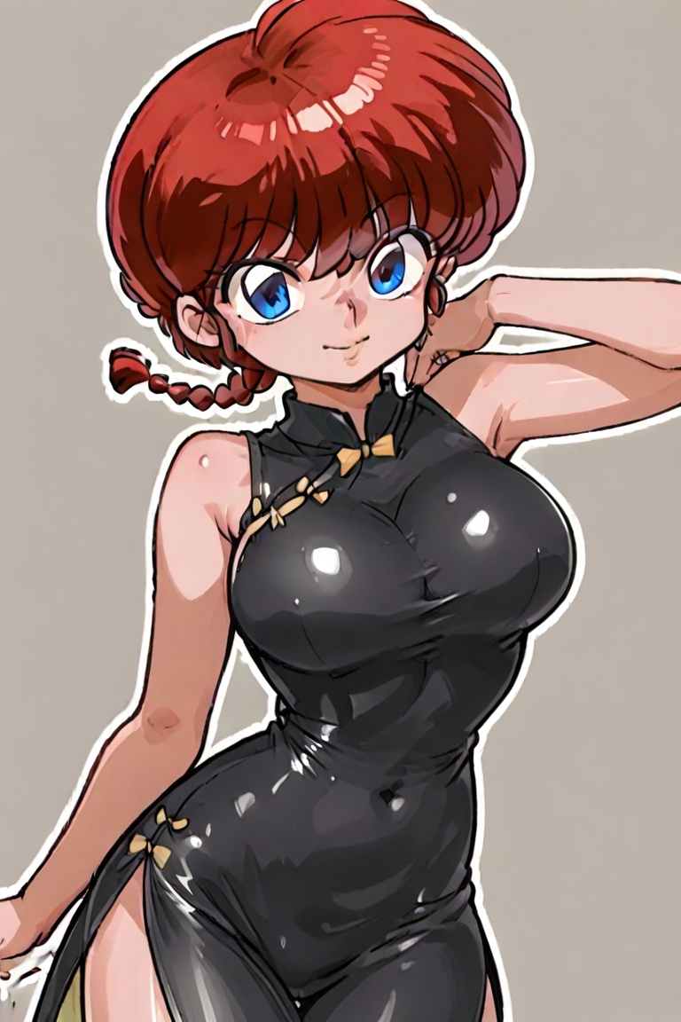 Cheongsam long dress,  Beautiful eyes,  long eyelashes on Tensor.Art