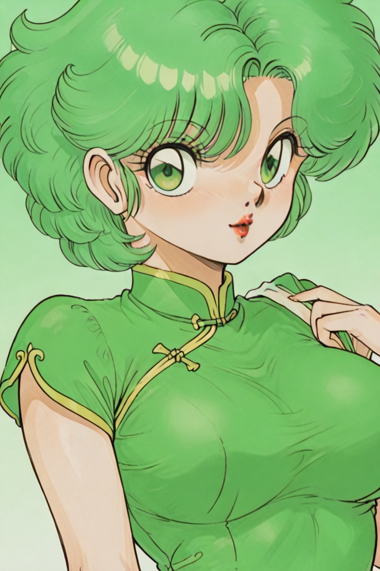 whole body Cheongsam long dress,  Beautiful eyes,  long eyelashes on Tensor.Art