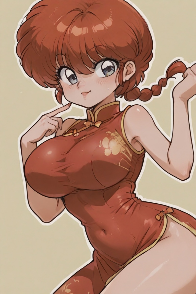Cheongsam long dress,  Beautiful eyes,  long eyelashes on Tensor.Art