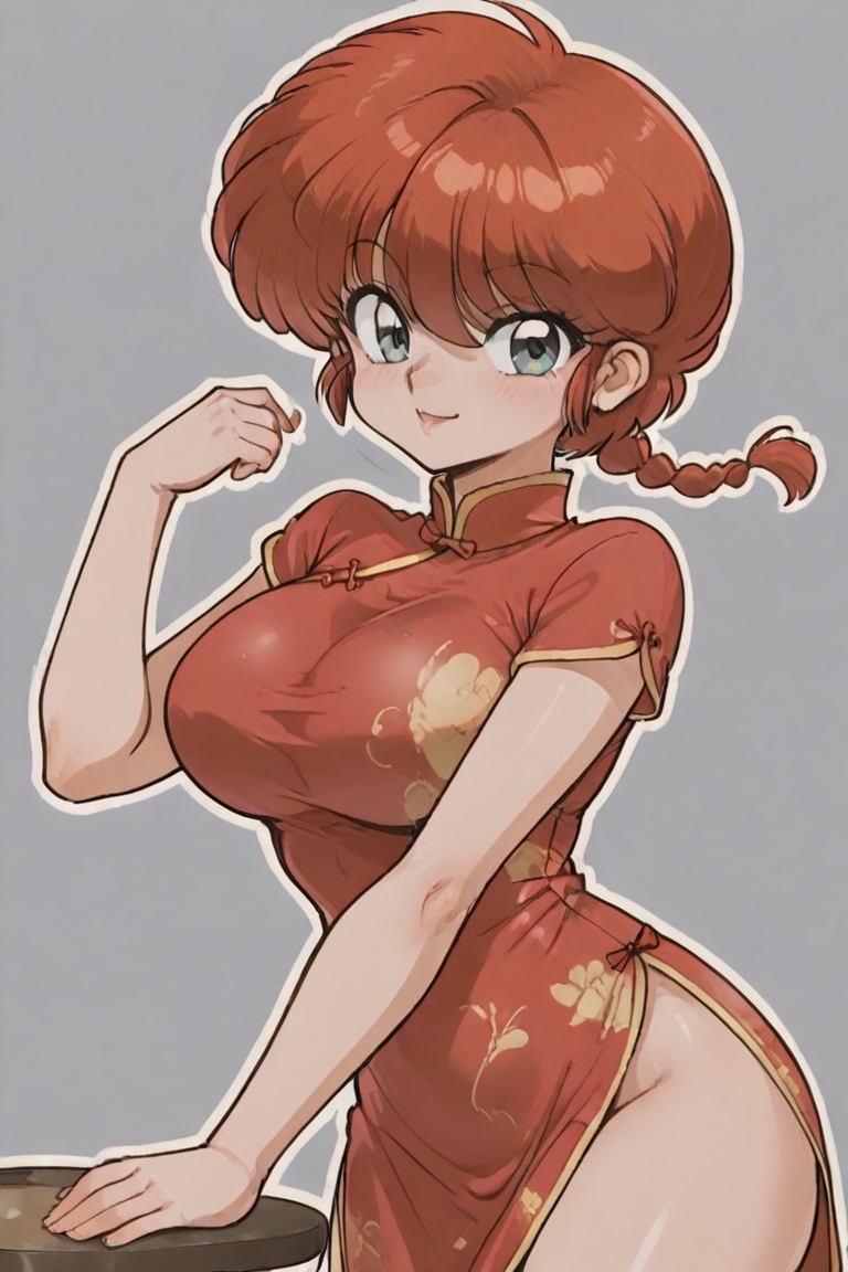 Cheongsam long dress,  Beautiful eyes,  long eyelashes on Tensor.Art