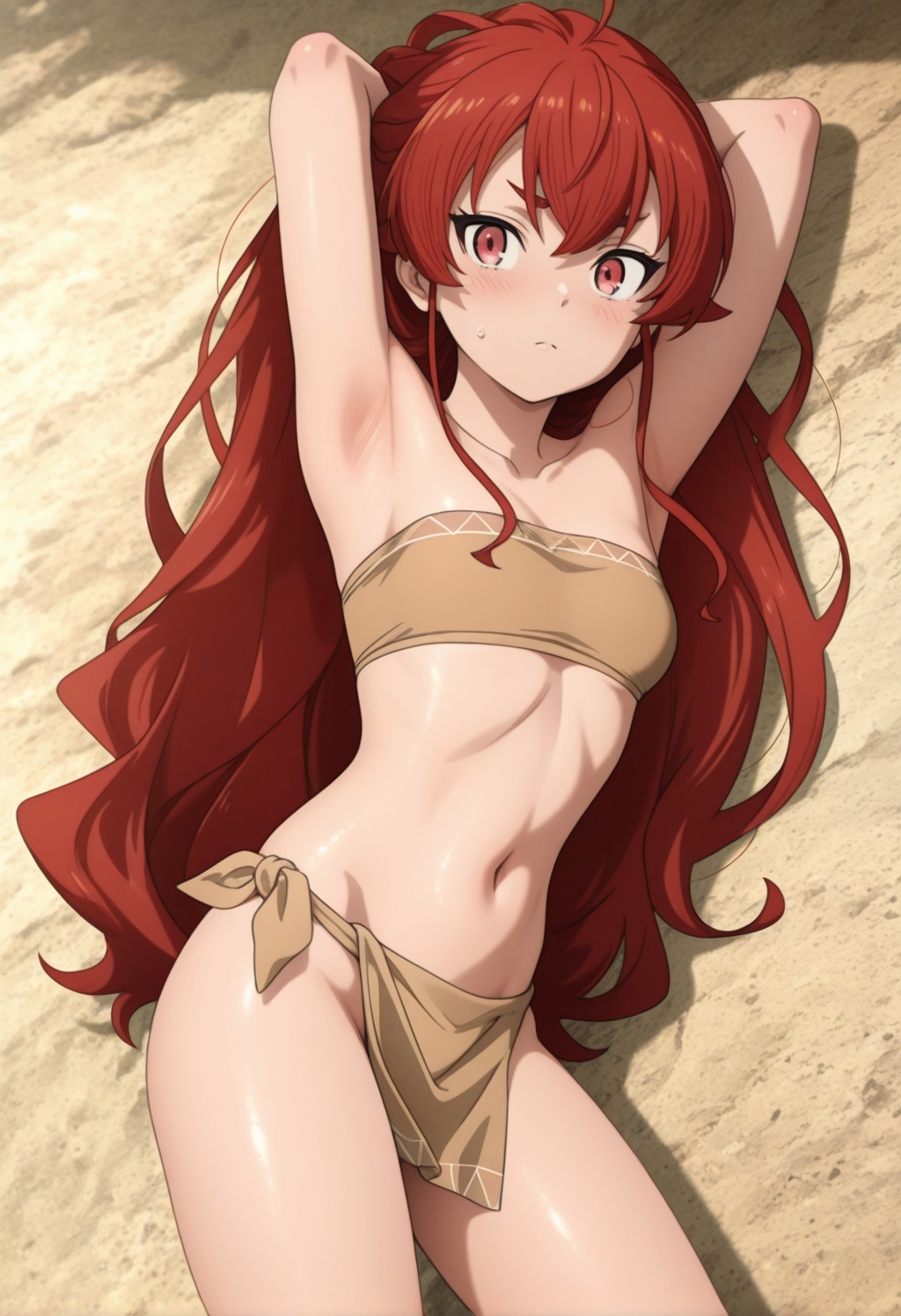 erismt,  red eyes,  red hair on Tensor.Art