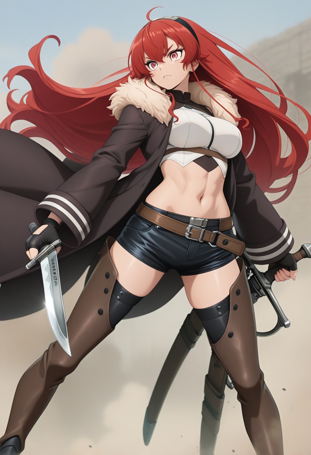 erismt,  red eyes,  red hair on Tensor.Art