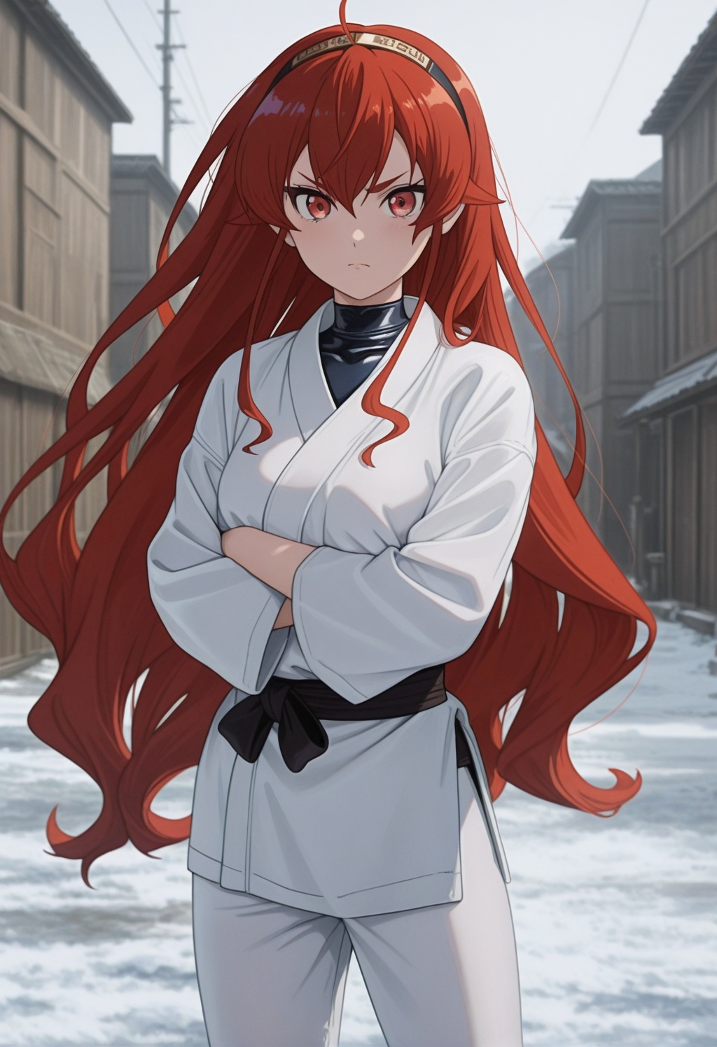 erismt,  red eyes,  red hair on Tensor.Art