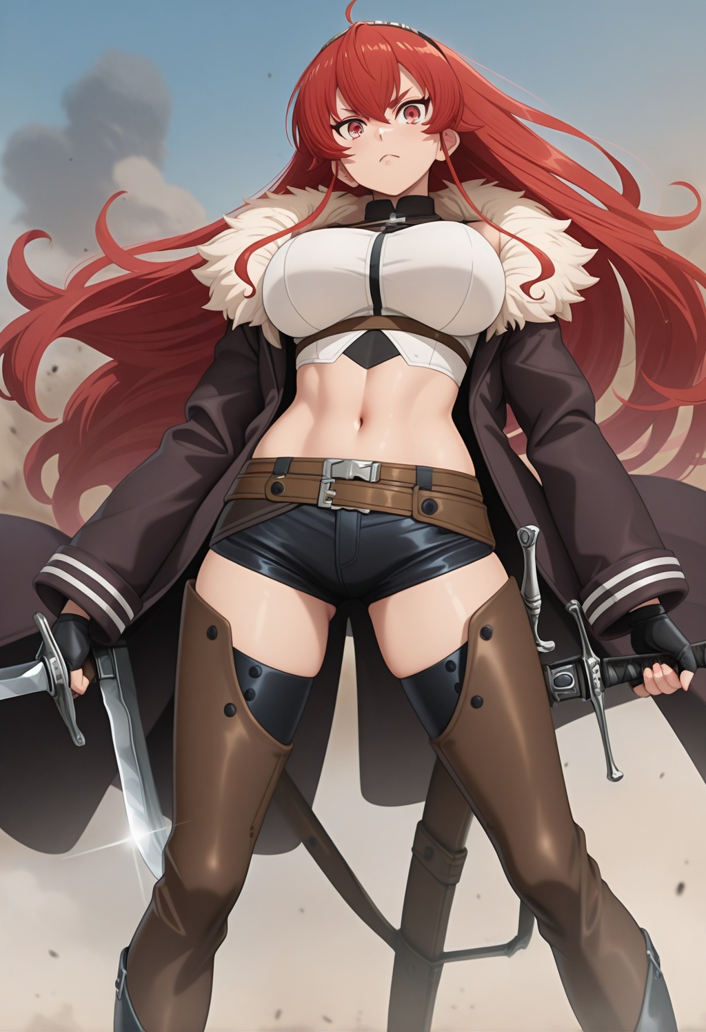 erismt,  red eyes,  red hair on Tensor.Art