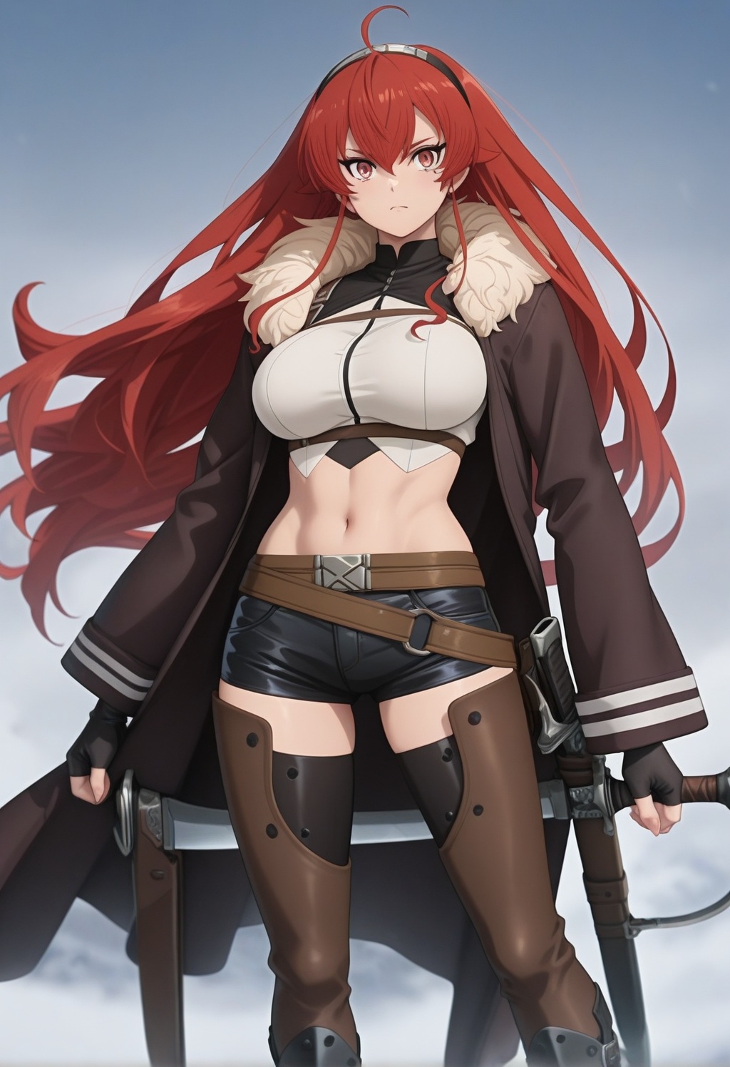 erismt,  red eyes,  red hair on Tensor.Art