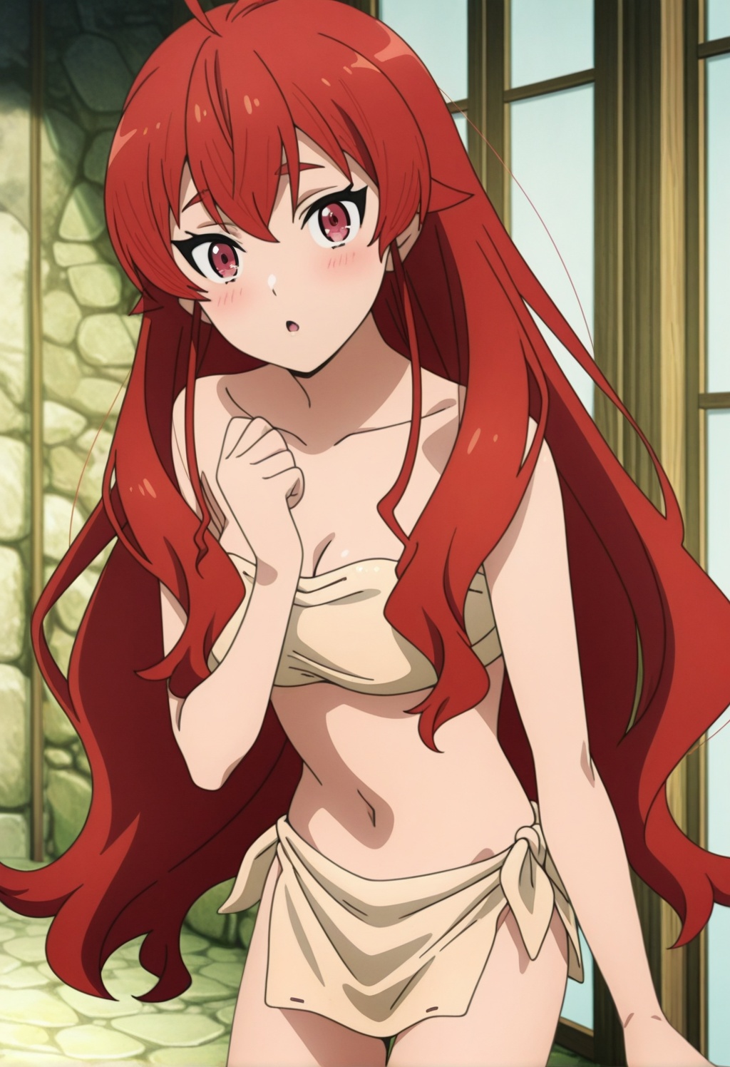 erismt,  red eyes,  red hair on Tensor.Art