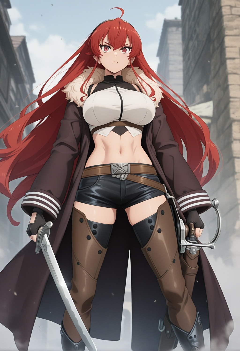 erismt,  red eyes,  red hair on Tensor.Art