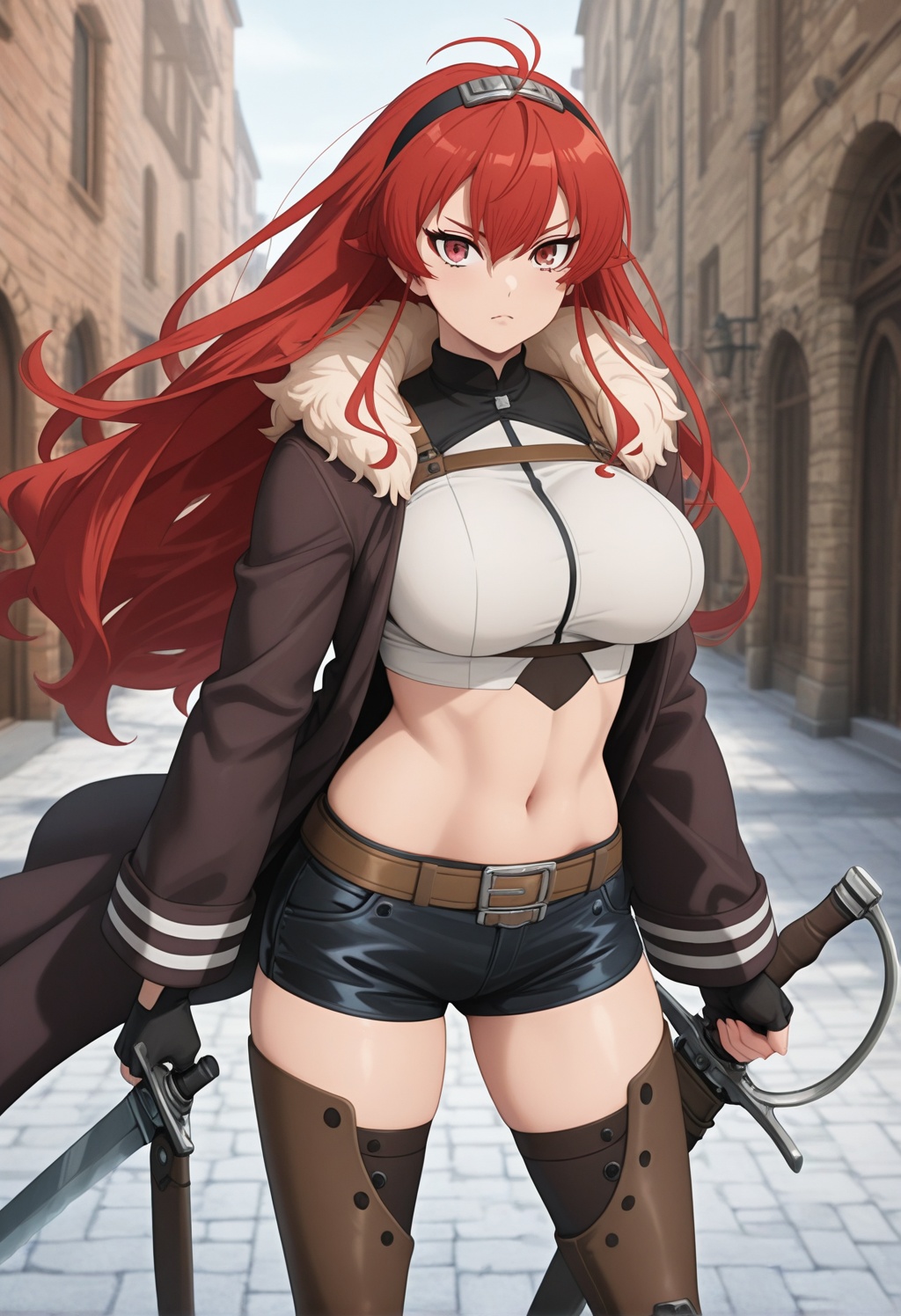 erismt,  red eyes,  red hair on Tensor.Art
