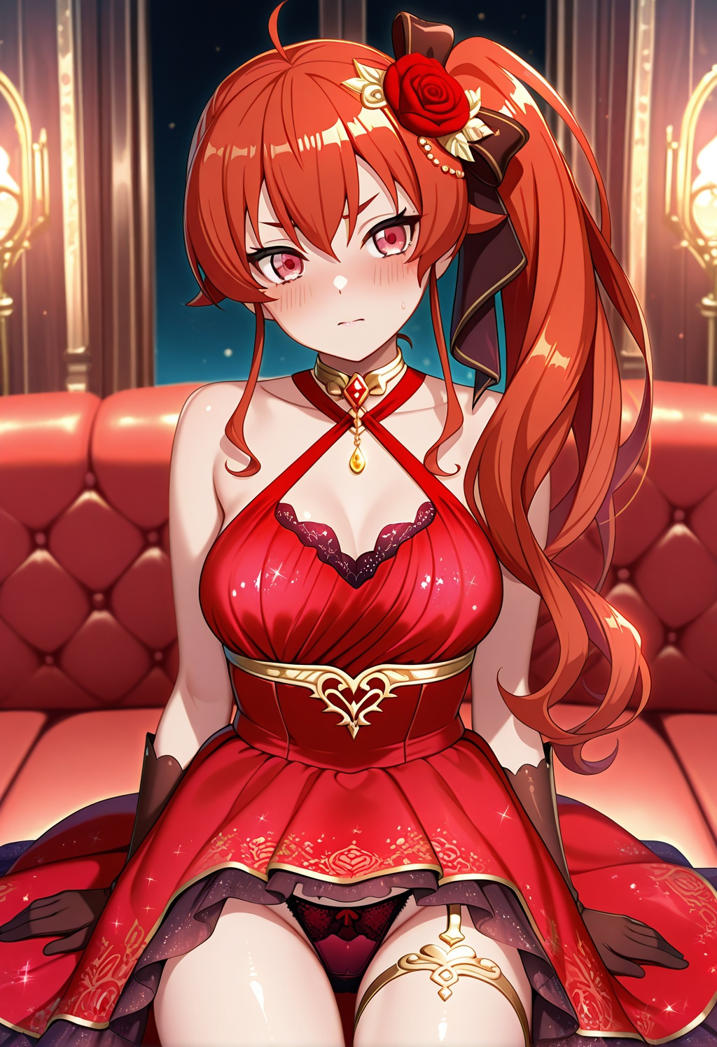 erismt,  red eyes,  red hair on Tensor.Art