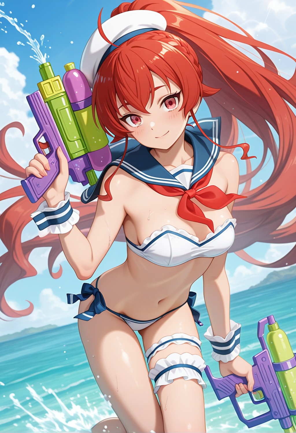 erismt,  red eyes,  red hair on Tensor.Art