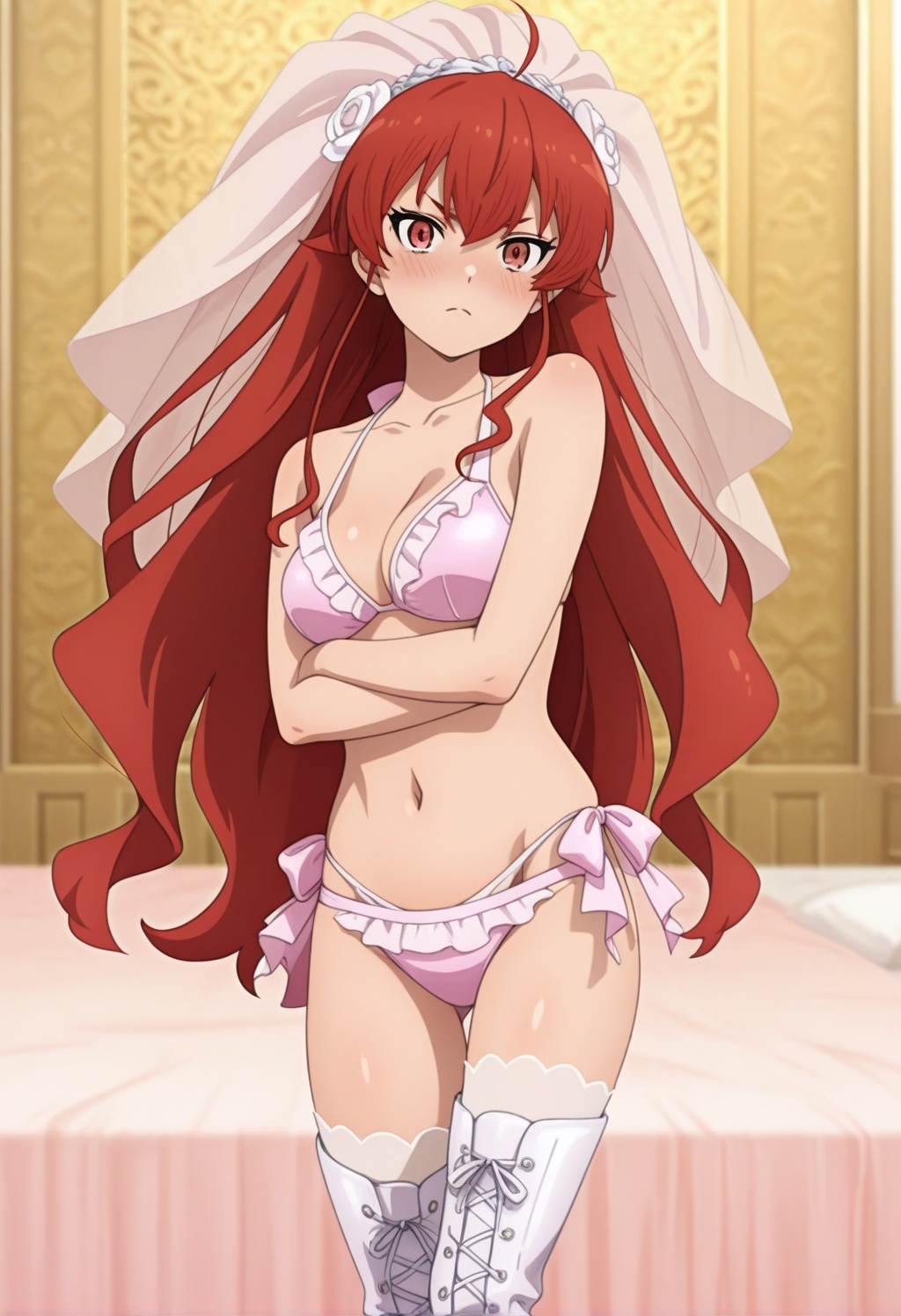 erismt,  red eyes,  red hair on Tensor.Art