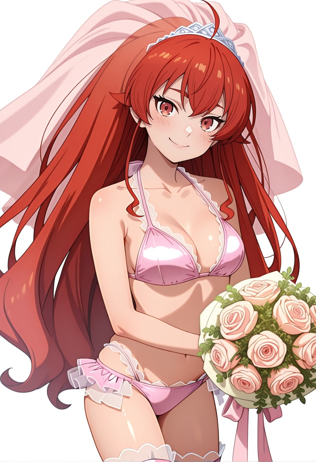 erismt,  red eyes,  red hair on Tensor.Art