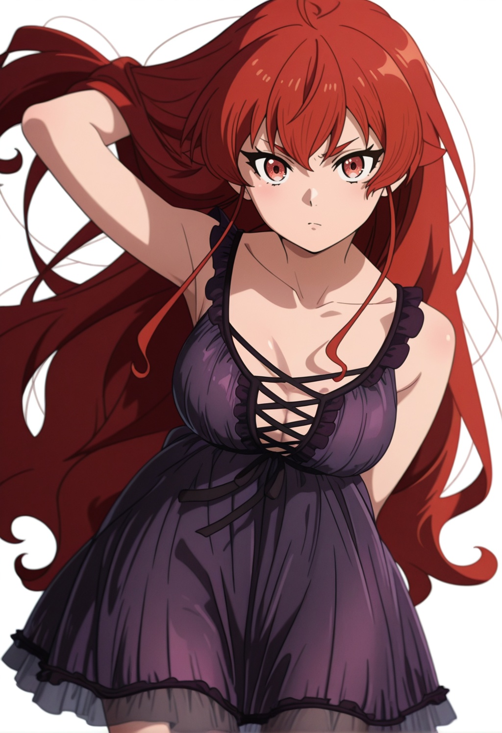 erismt,  red eyes,  red hair on Tensor.Art