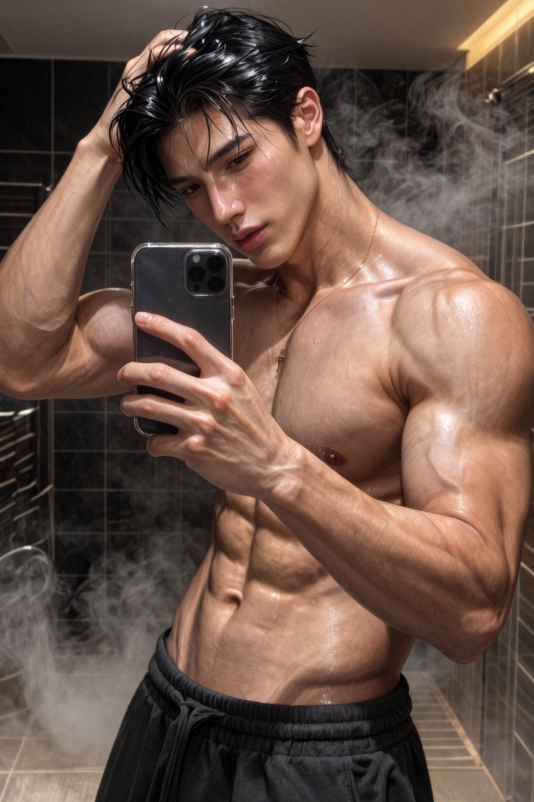 1male,  young *****,  breathtakingly handsome gym influencer on Tensor.Art