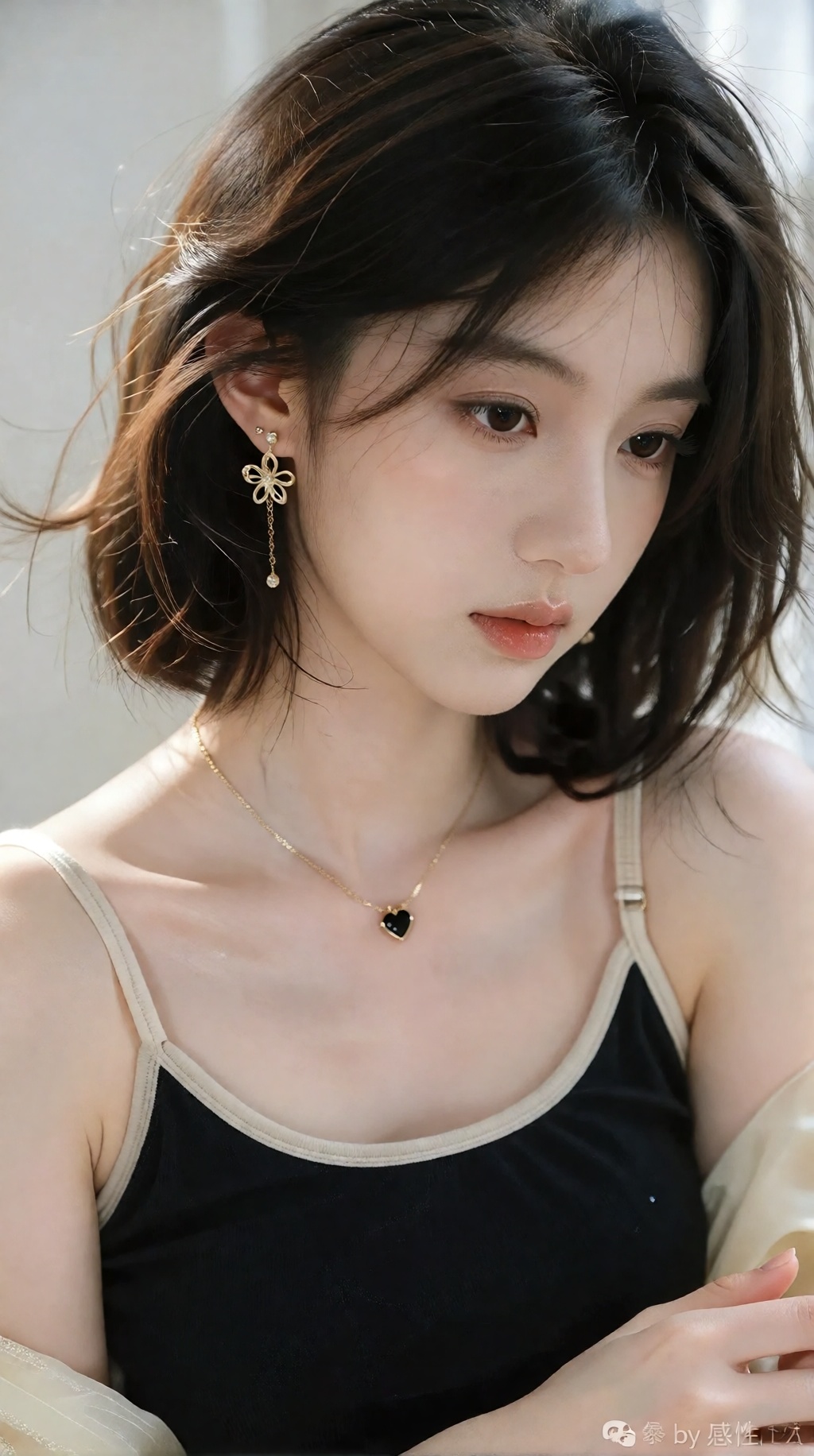 一位东亚女性,  短发及下颌,  发色深棕带浅棕高光 by 让AI更感性 on Tensor.Art
