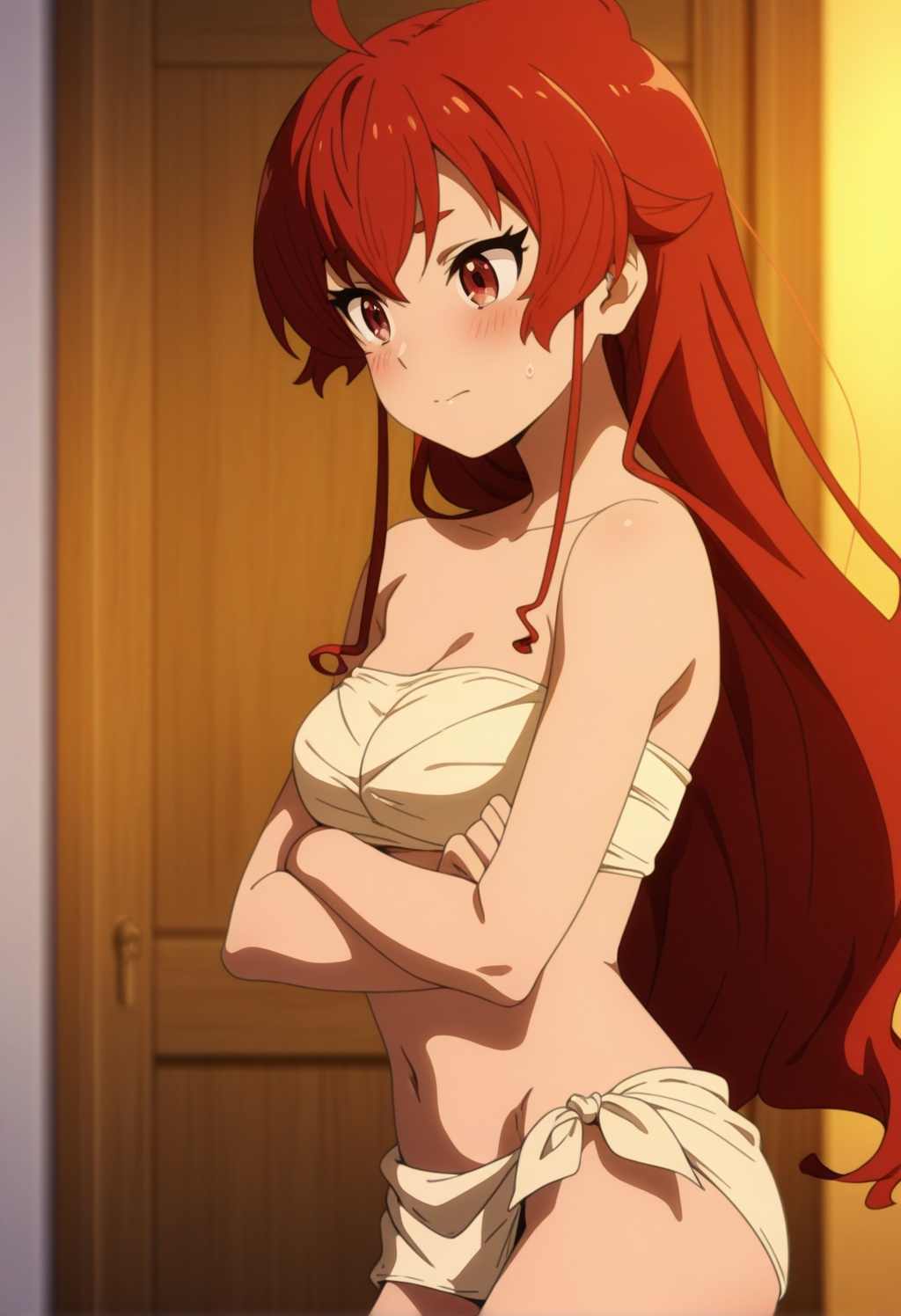 erismt,  red eyes,  red hair on Tensor.Art