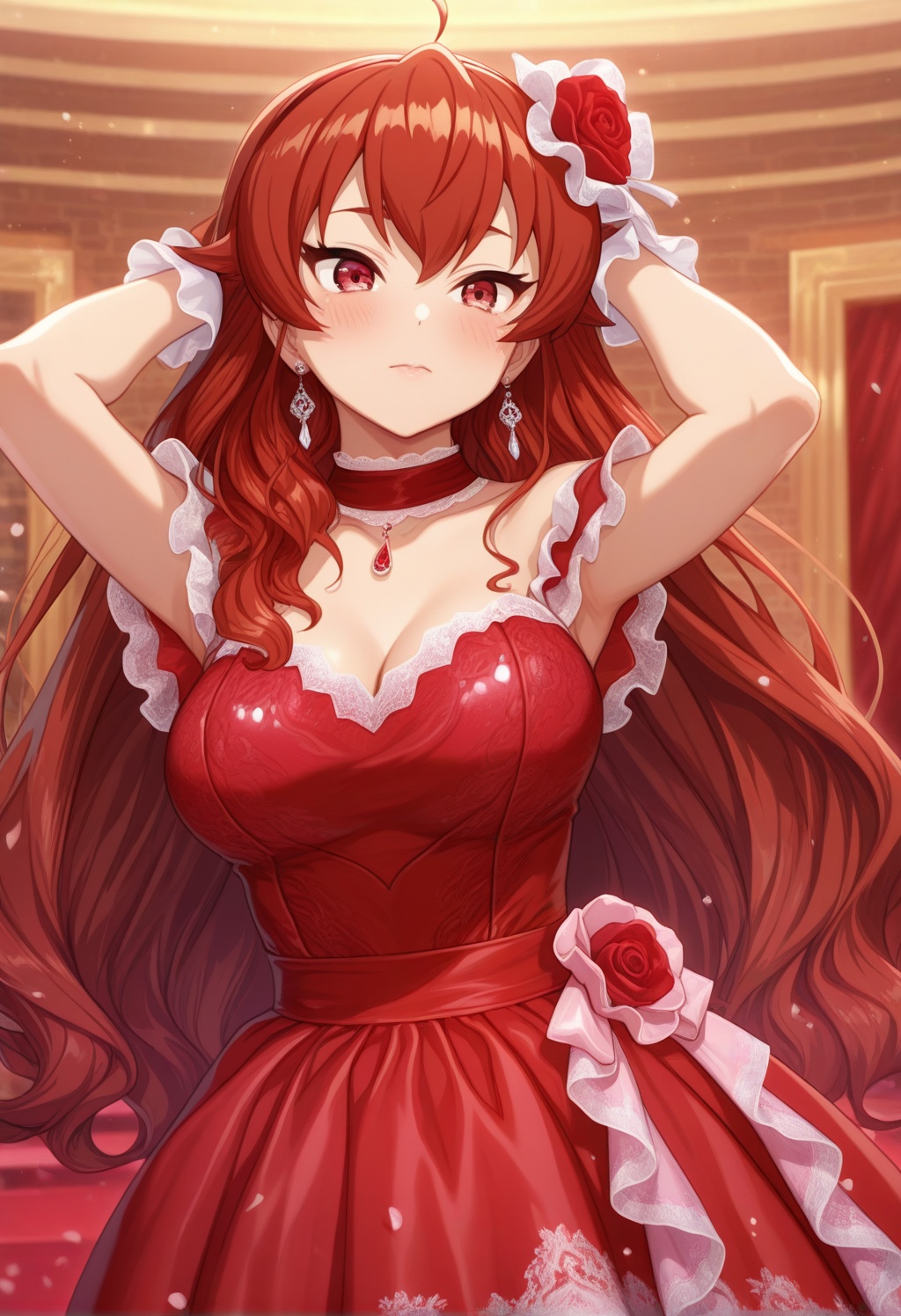 erismt,  red eyes,  red hair on Tensor.Art