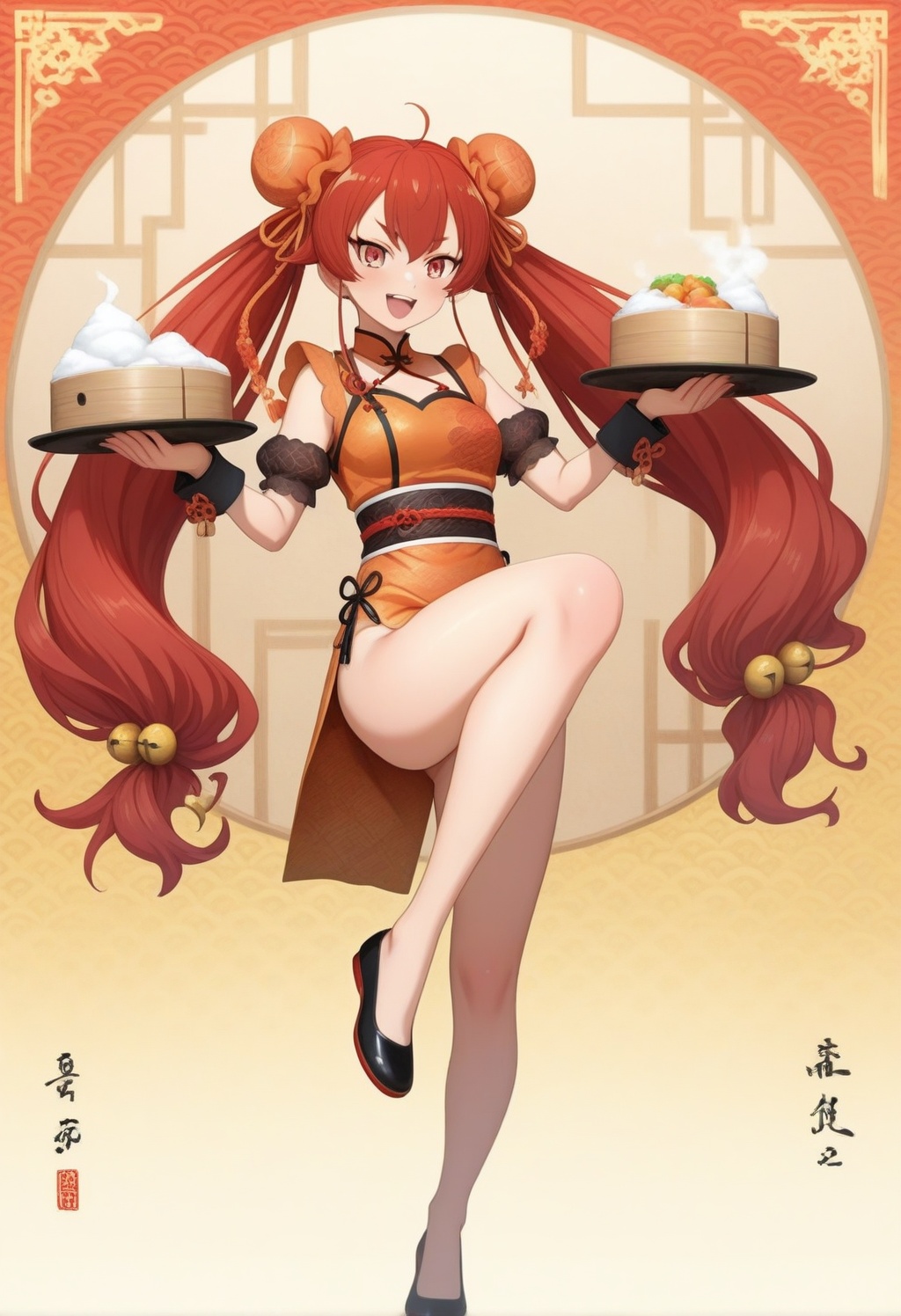 erismt,  red eyes,  red hair on Tensor.Art