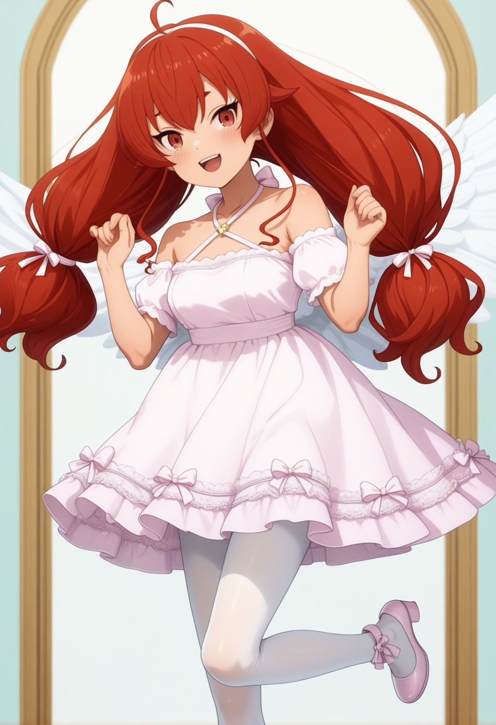 erismt,  red eyes,  red hair on Tensor.Art