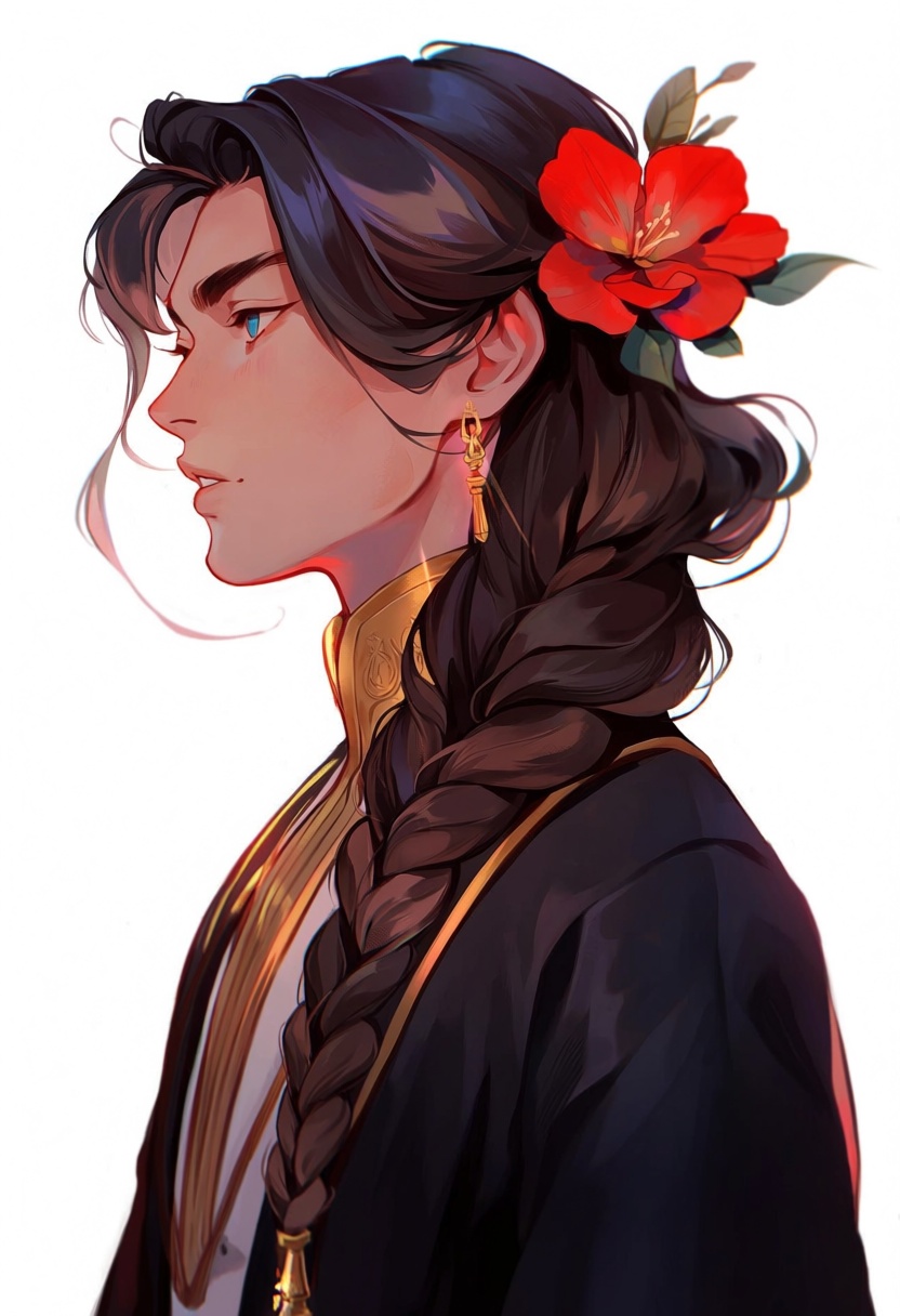 lau1,  flower,  long hair on Tensor.Art