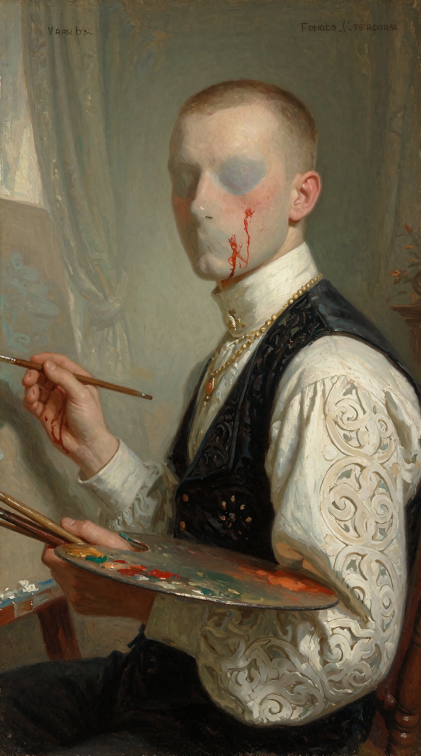 year 1907,  art nouveau,  self-portrait on Tensor.Art