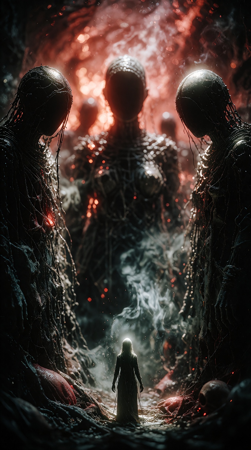 shiny they stand tall,  blank eyes // silhouettes of death in the setting sun // silence every soul with their presence //...