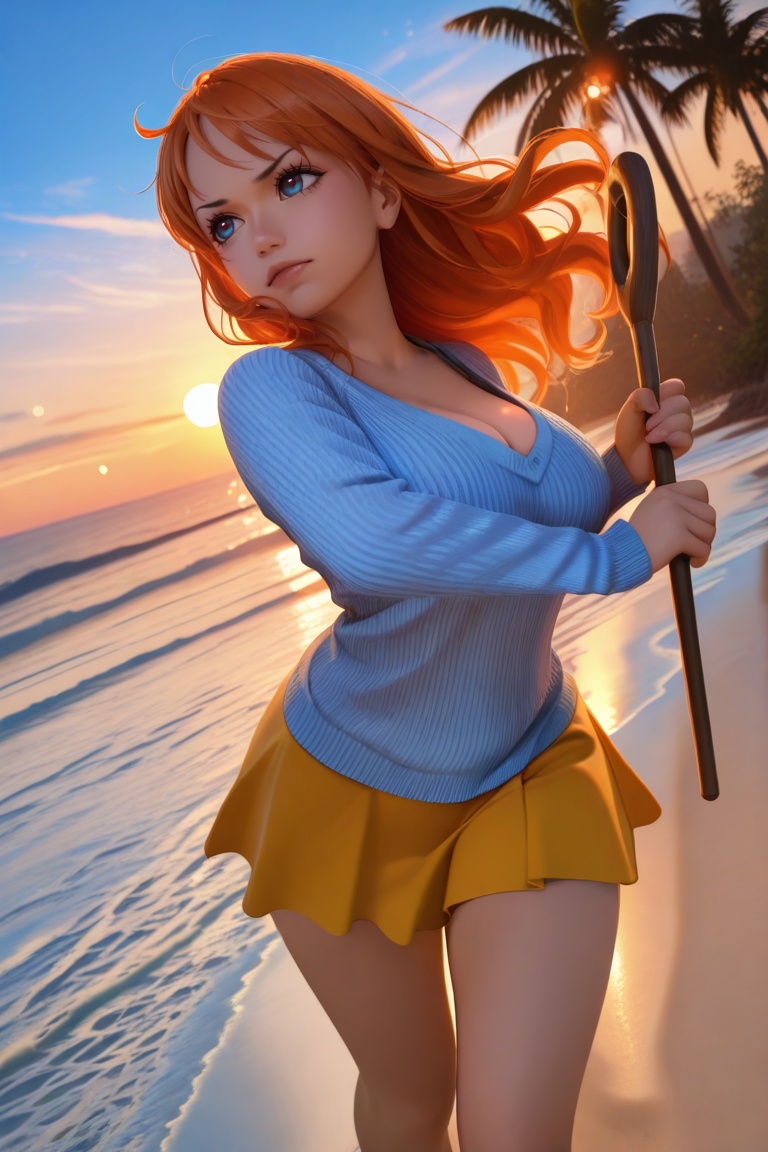 1girl,  (Nami \(one piece\):0.7),  cosplay on Tensor.Art