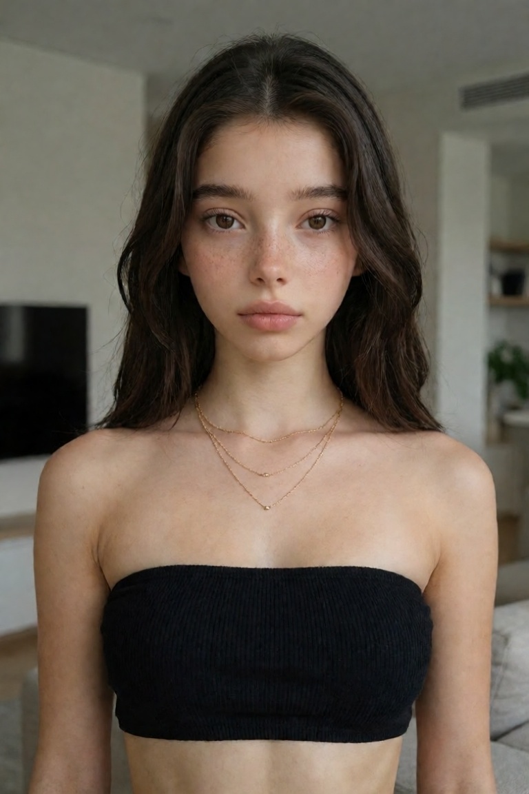 1girl,  solo,  perfect face Black tube top on Tensor.Art