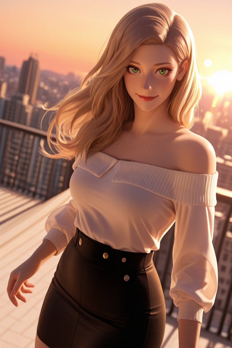sunset,  lense flare,  (masterpiece on Tensor.Art