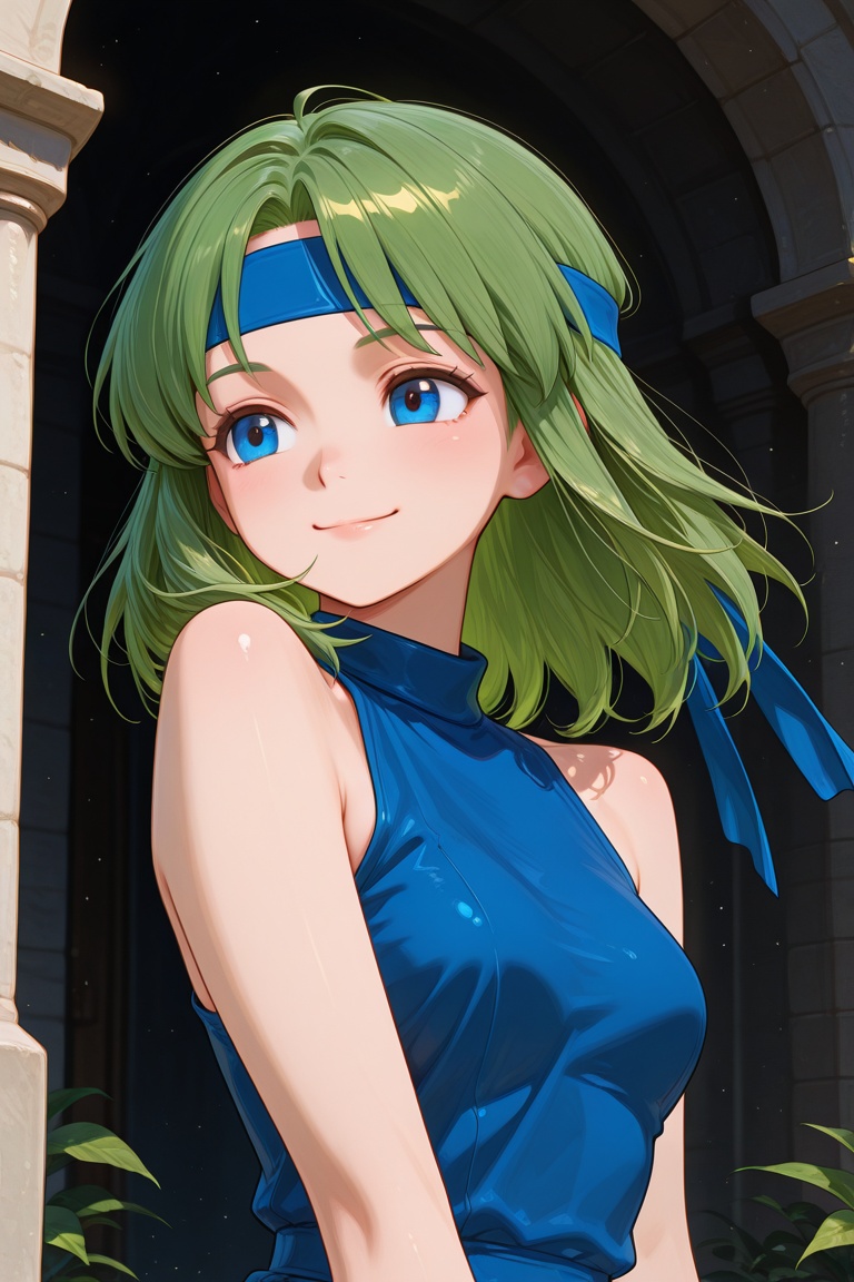 wizard_girl,  green hair,  medium hair on Tensor.Art