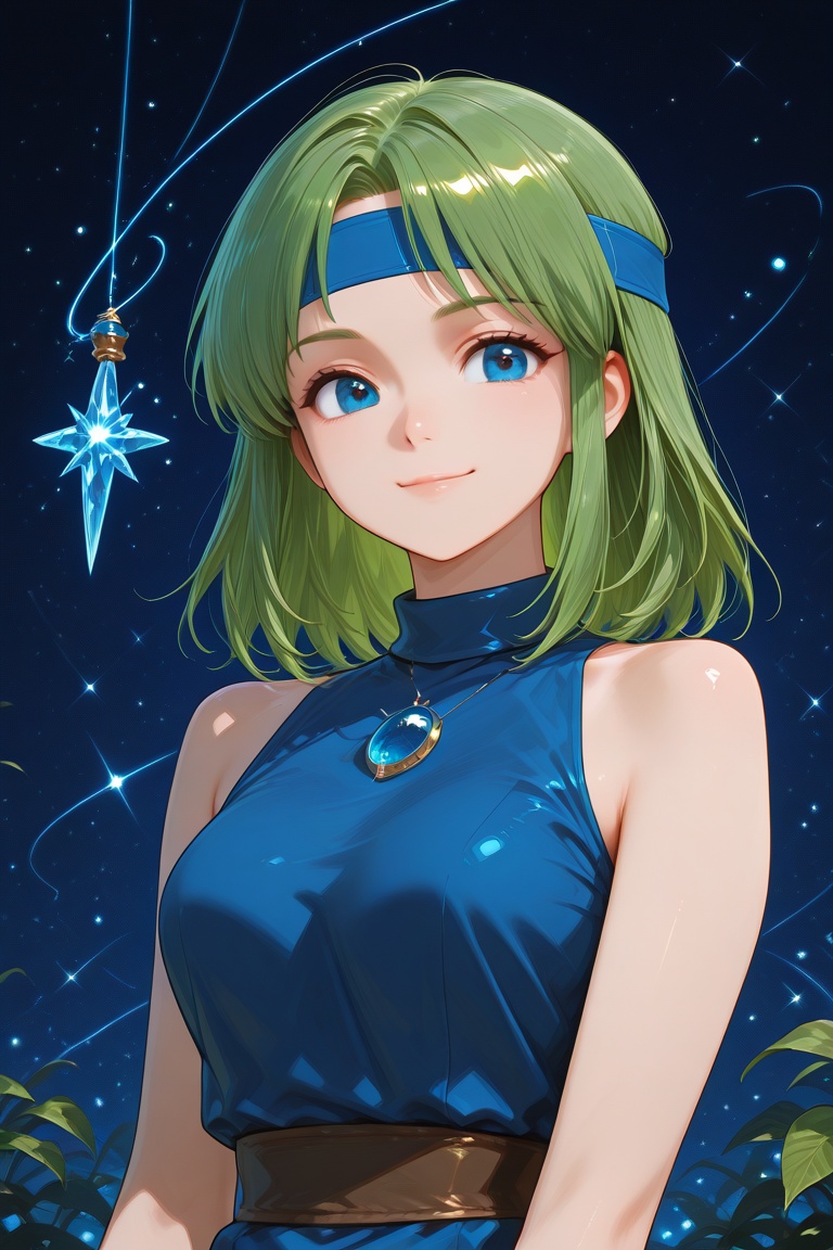 wizard_girl,  green hair,  medium hair on Tensor.Art