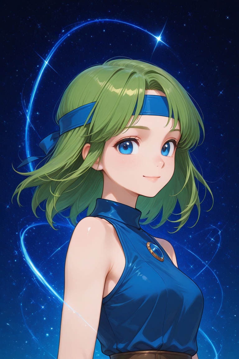 wizard_girl,  green hair,  medium hair on Tensor.Art