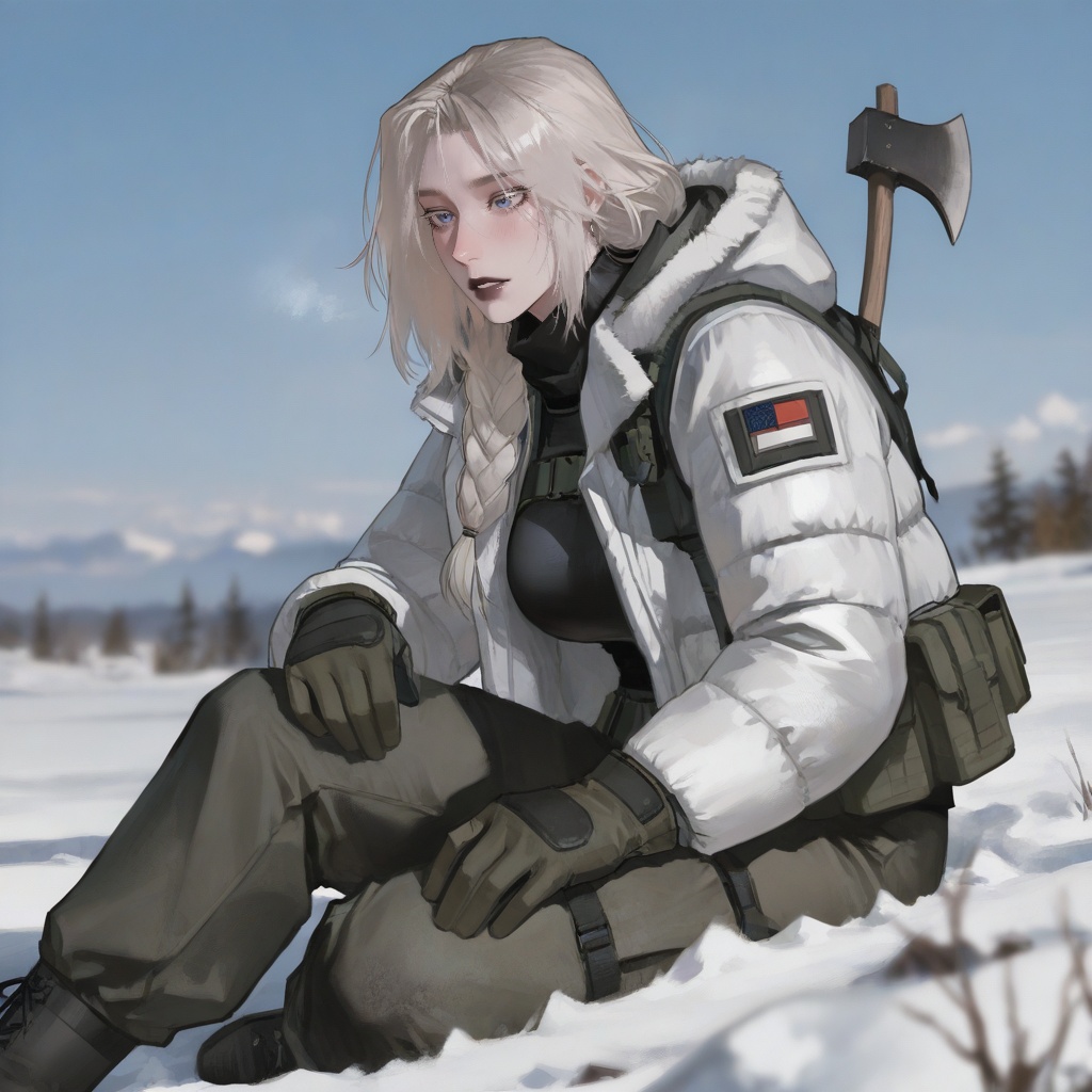 (((***** woman))),  athletic build,  pale skin flushed from cold on Tensor.Art