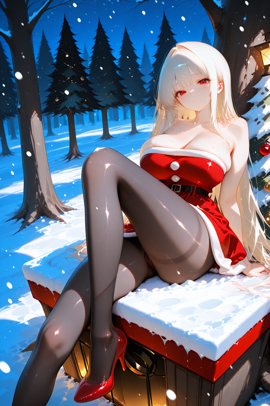 black pantyhose,  1girl,  long flowing hair on Tensor.Art