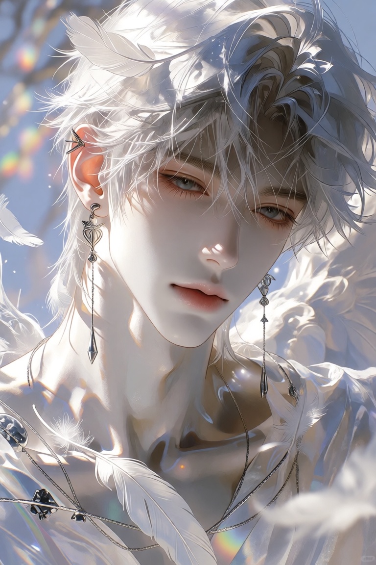 solo,  looking at viewer,  short hair on Tensor.Art