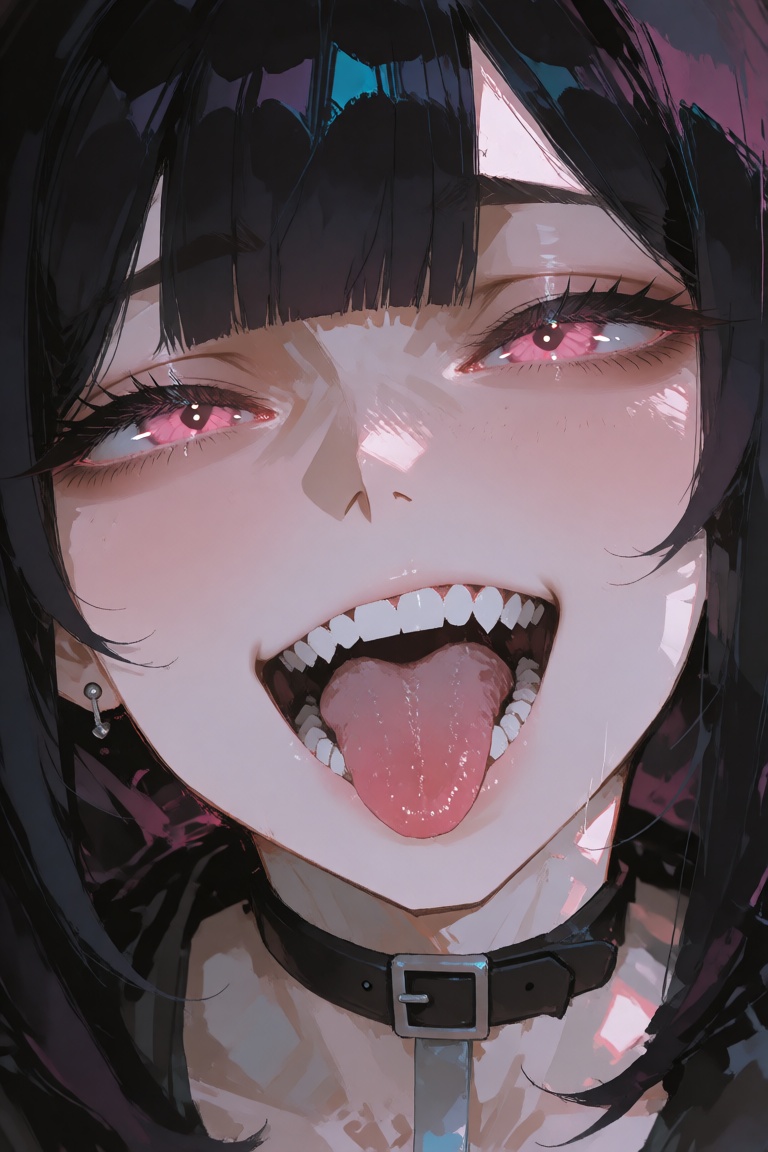 1girl,  pink eyes,  white teeth on Tensor.Art