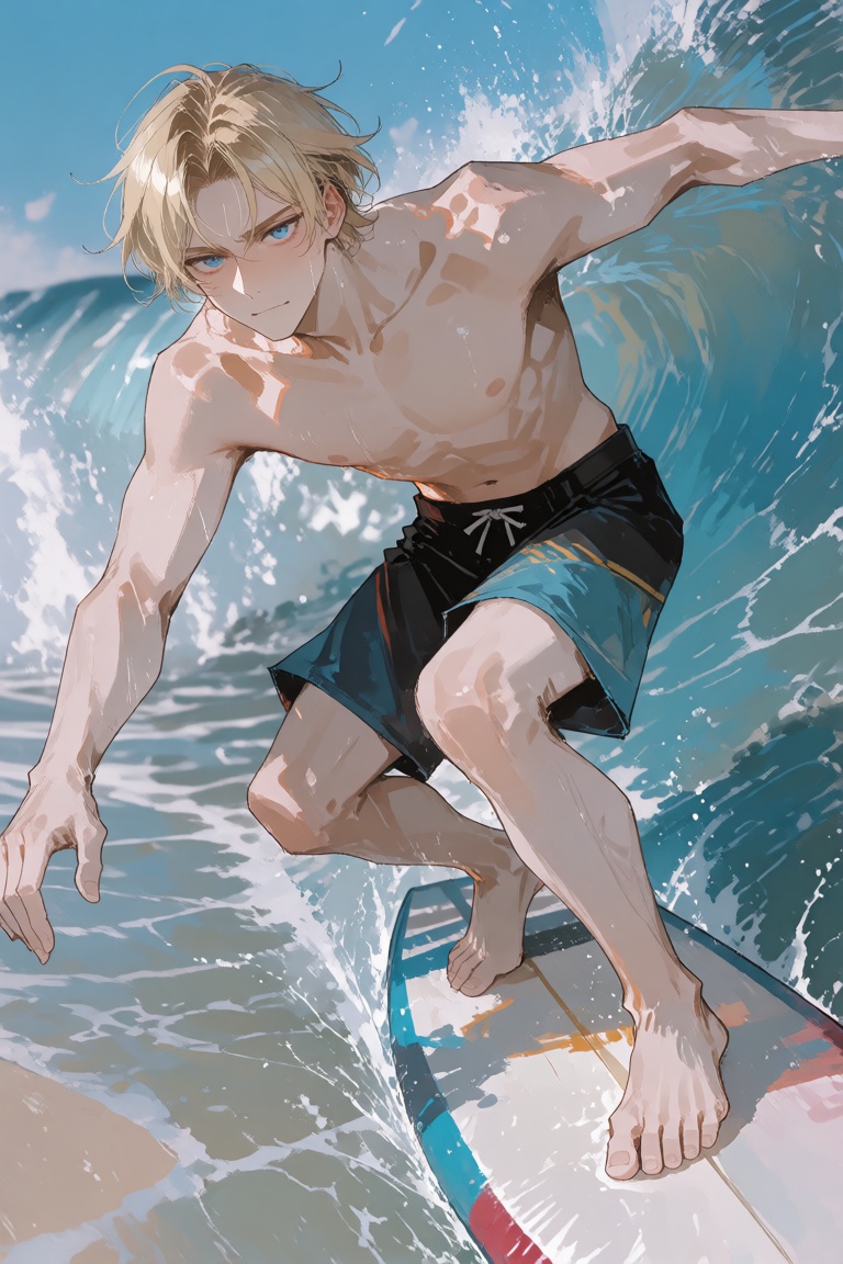 1man,  blond hair,  blue eyes on Tensor.Art