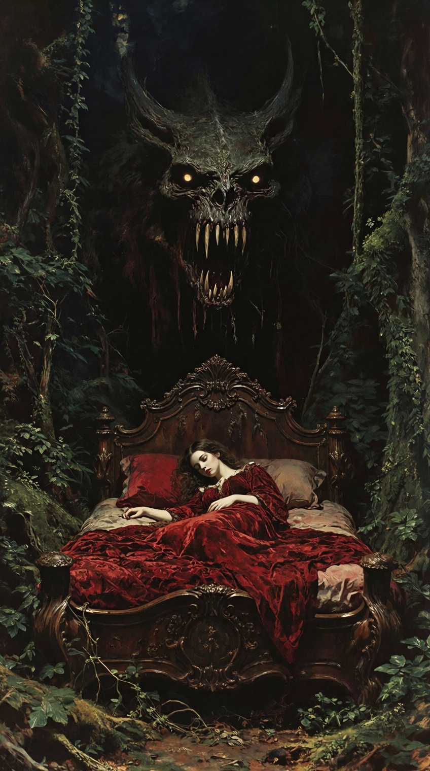 Dark fantasy art style painting,  detailed oil illustration,  heavy painterly textures and rich on Tensor.Art