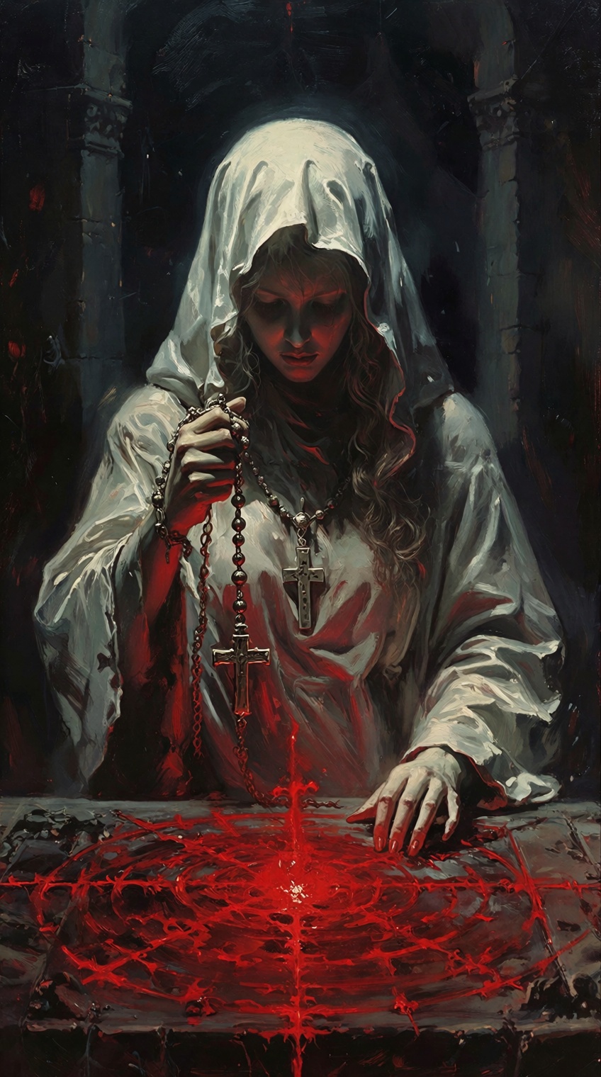 Dark fantasy art style painting,  detailed oil illustration,  heavy painterly textures on Tensor.Art