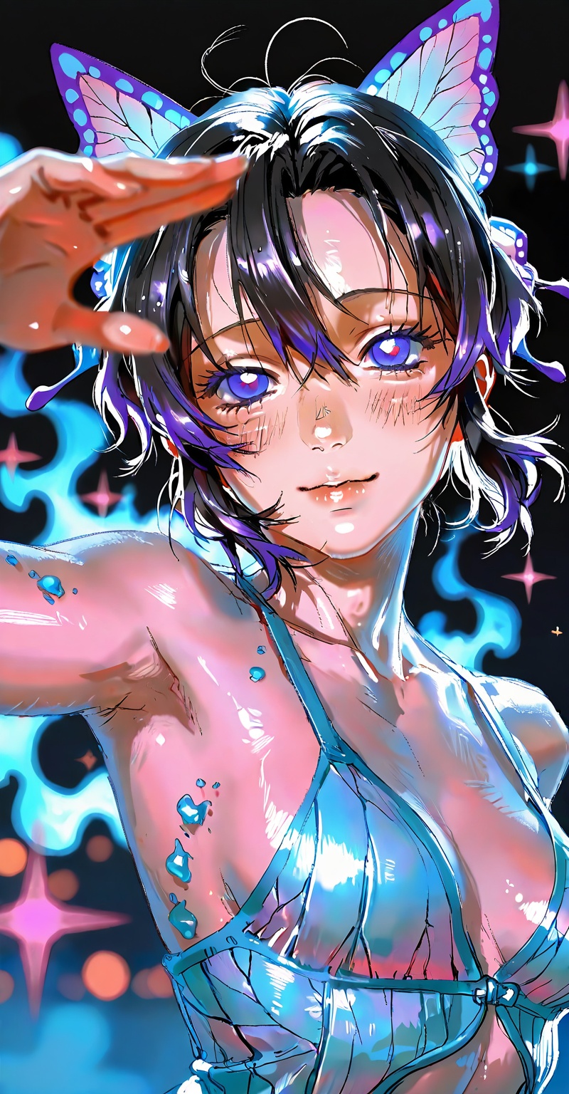 ((Emphasize a blend of anime aesthetics with painterly digital rendering techniques)),  the use of light and shadow create...