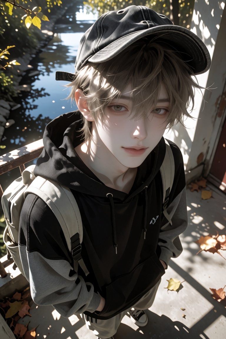 Naturallight,  一位短发可爱的男生。构图随意却尽显生活中的绚丽日常,  人像摄影 on Tensor.Art