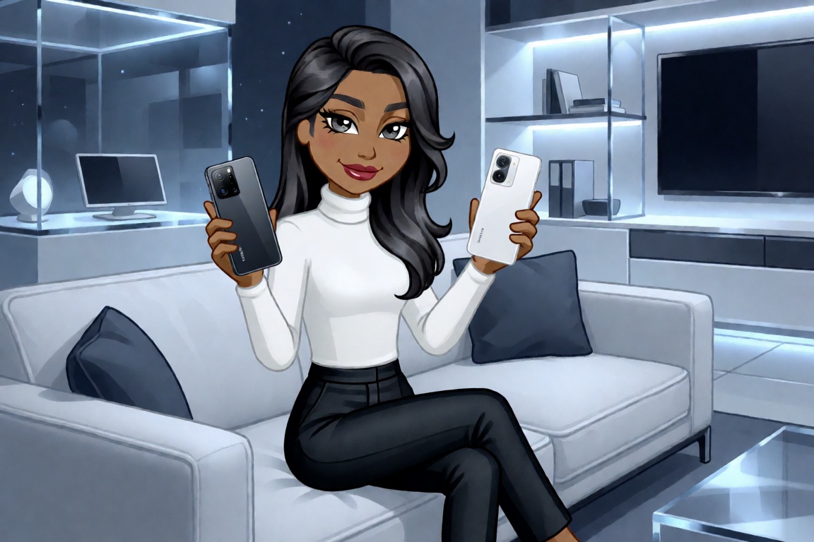 A polished scene in the authentic Woozworld avatar style featuring exactly one ***** female character sitting elegantly on...