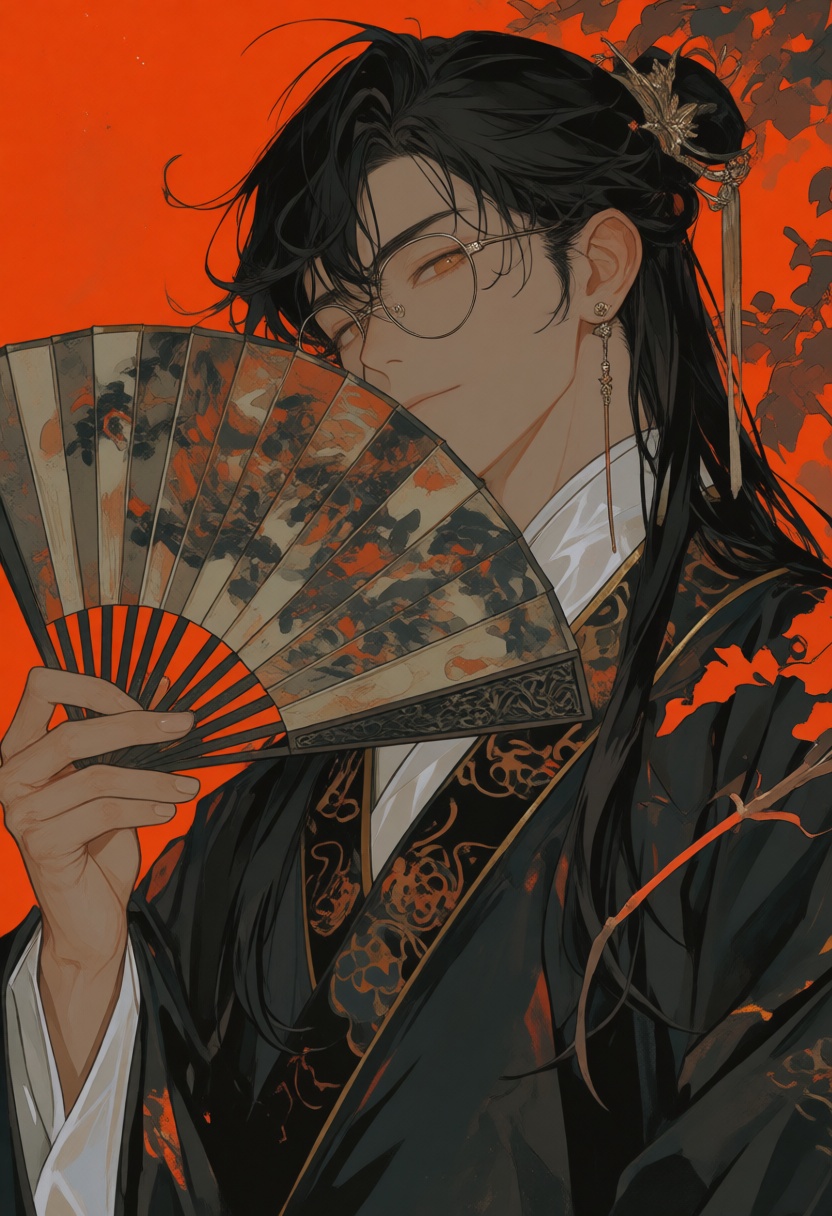 niji-siji,  anime style,  A young man with black hair on Tensor.Art