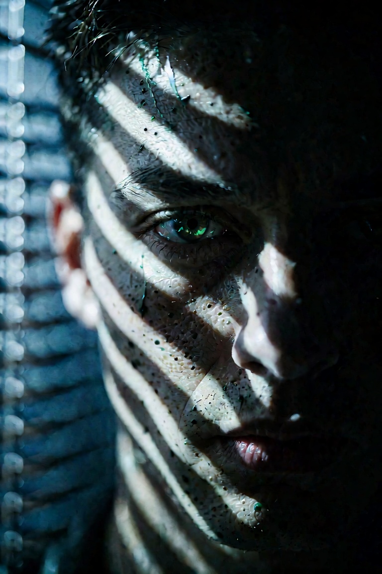 A high-tension cinematic film still of [trigger word] in a neo-noir psychological thriller movie. Shot on Sony Venice 2 ca...